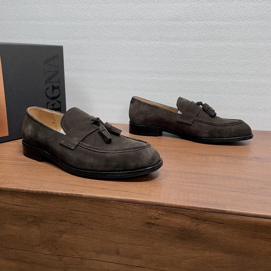 Zegna Tassel Strap Loafers — front