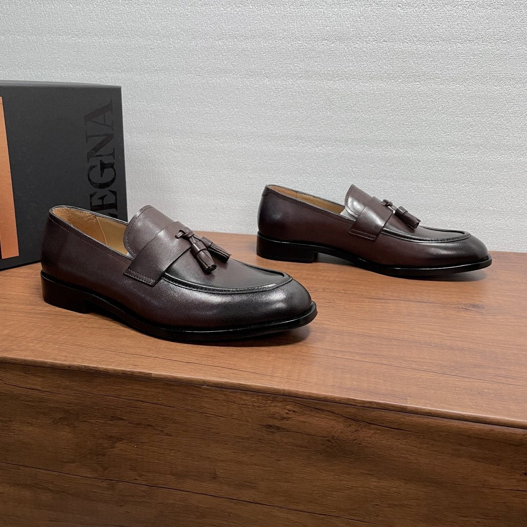 Zegna Tassel Strap Loafers — front