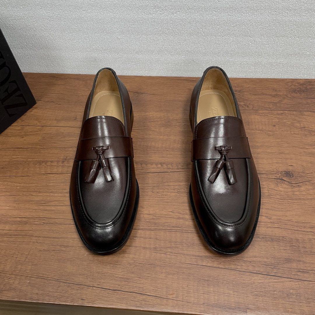 Zegna Tassel Strap Loafers — front