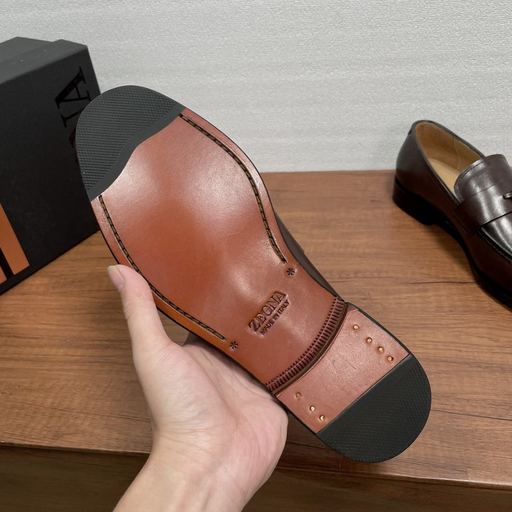 Zegna Tassel Strap Loafers — side