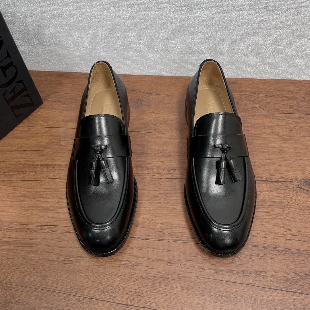 Zegna Tassel Strap Loafers — front