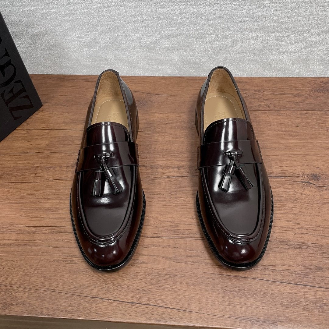 Zegna Tassel Strap Loafers — front