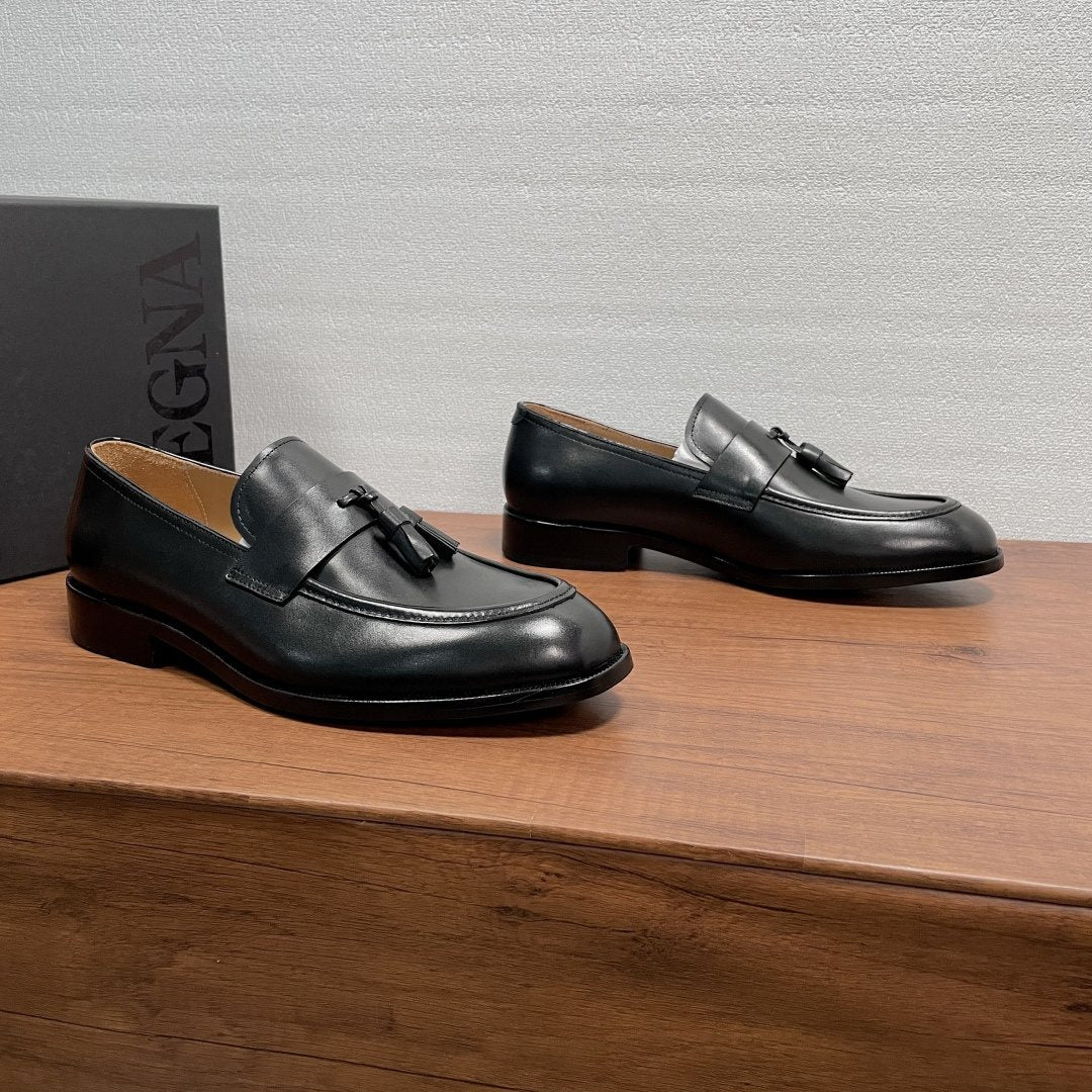 Zegna Tassel Strap Loafers — front