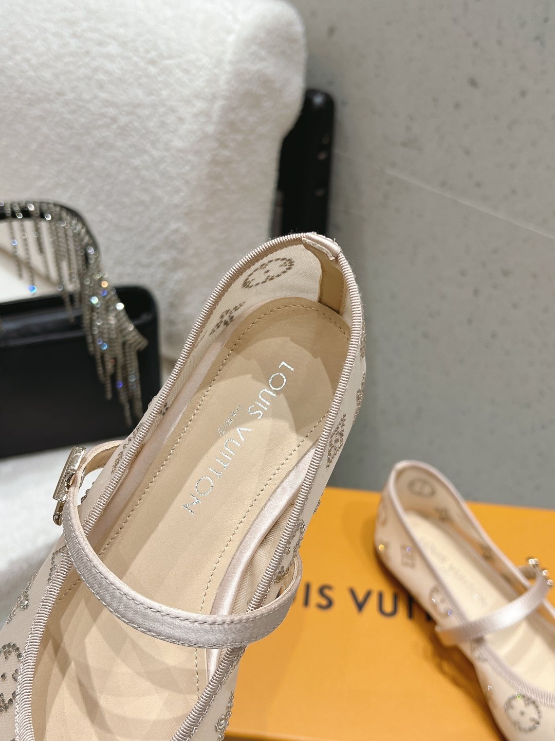 Louis Vuitton Patterned Double-Strap Mary Jane Flats — detail