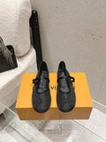 Louis Vuitton Patterned Double-Strap Mary Jane Flats — front