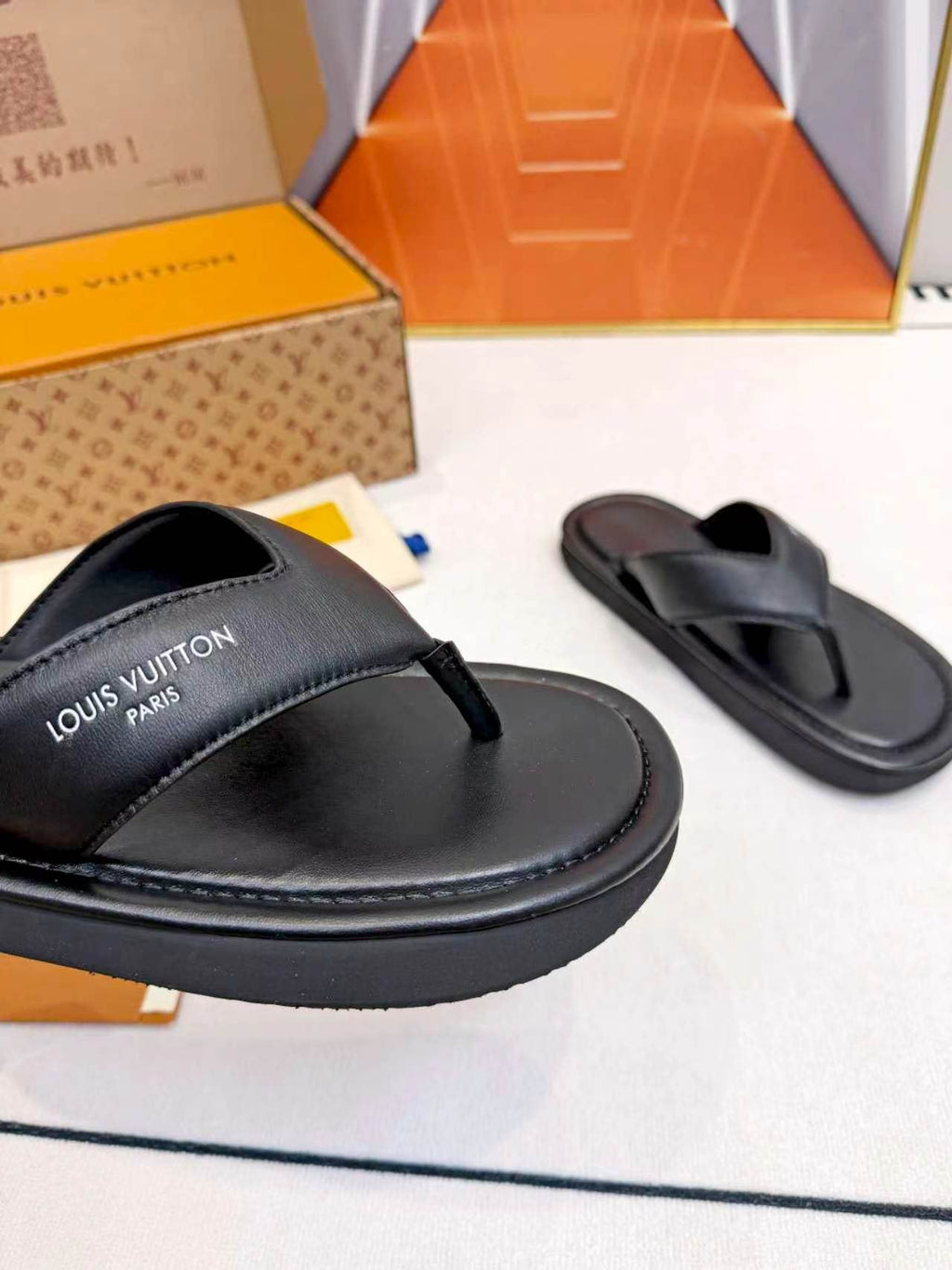 Louis Vuitton Men’s V-Front Thong Sandals — detail