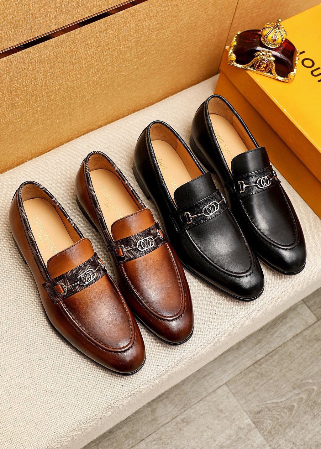Louis Vuitton Metal Buckle Loafers — model