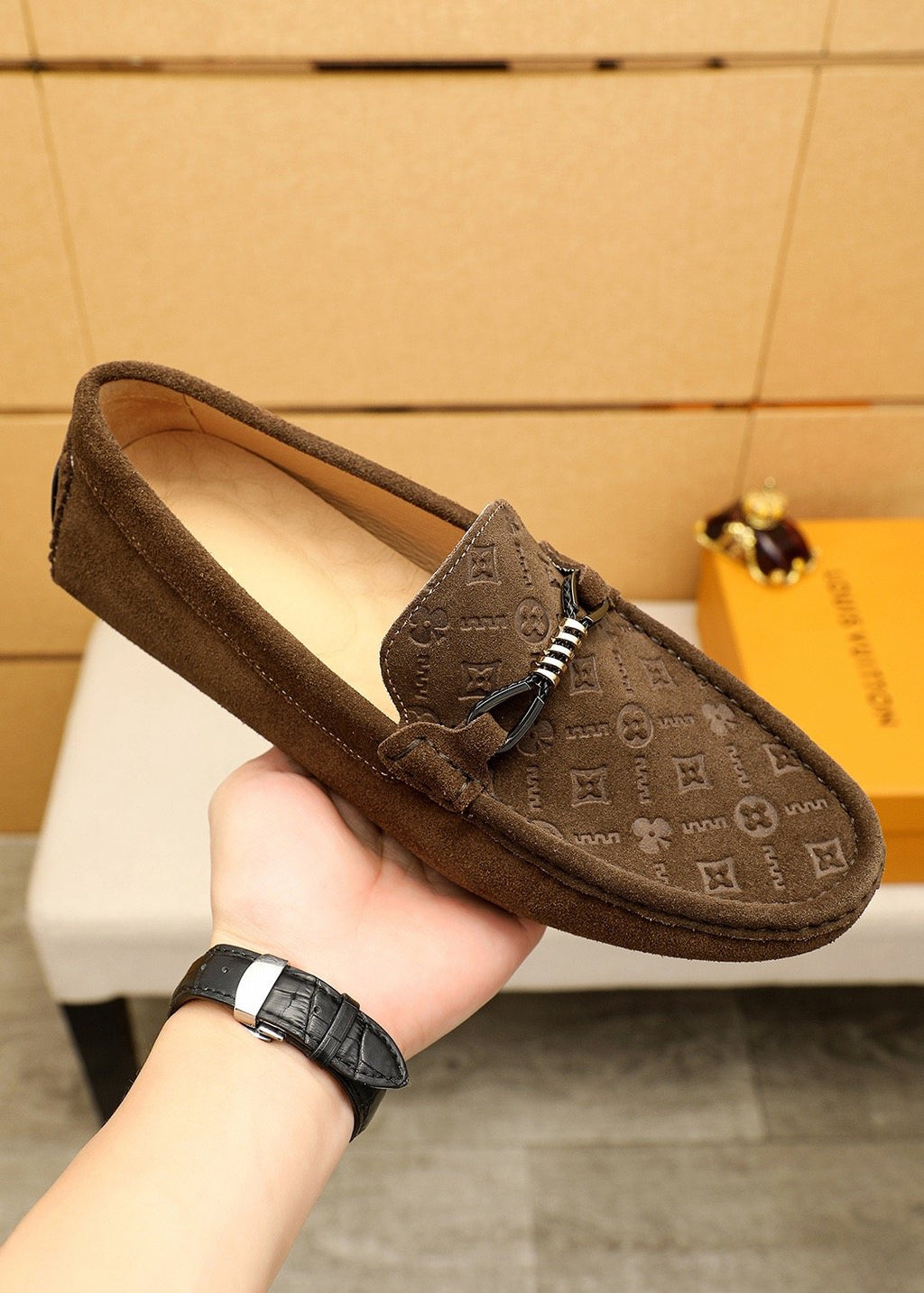 Louis Vuitton Embossed Hardware Loafers — model