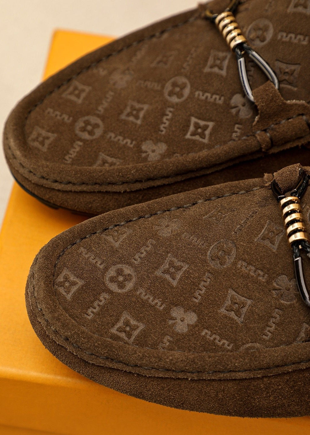 Louis Vuitton Embossed Hardware Loafers — detail