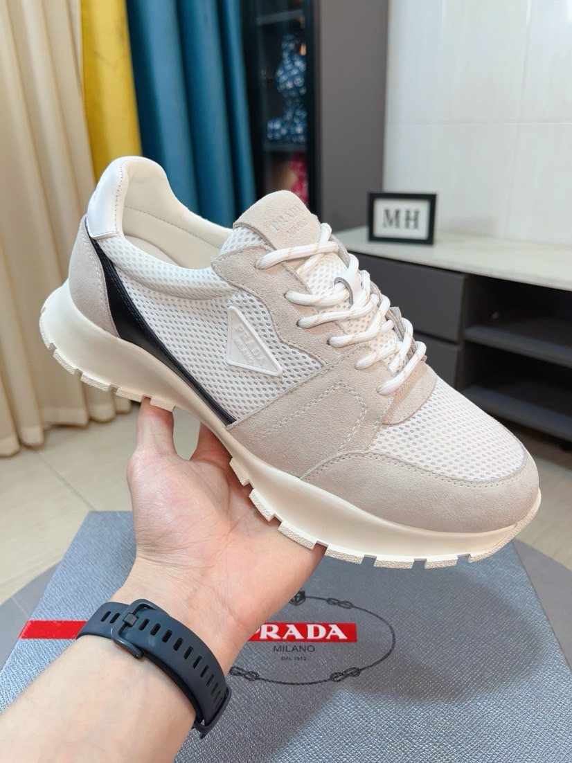 Prada Mesh Panel Lug Sole Sneakers — side
