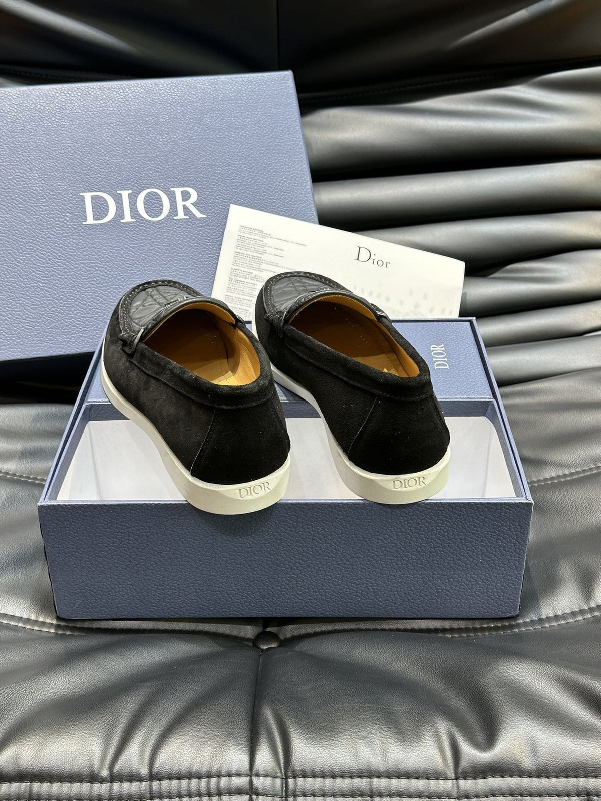 Dior Patterned Panel Loafers — detail