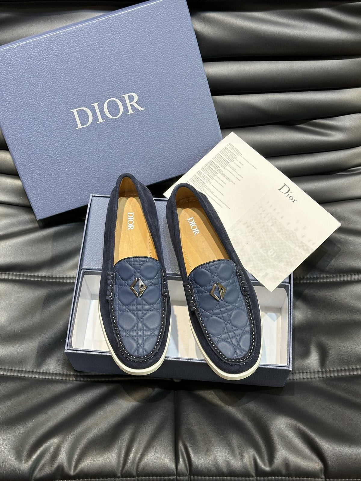 Dior Patterned Panel Loafers — front