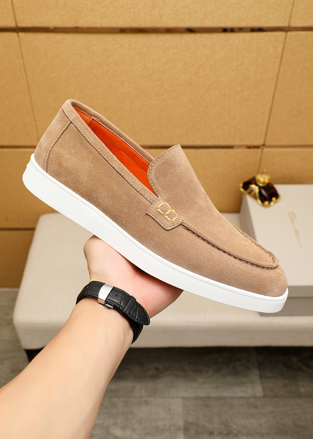 Santoni Moc-Toe Slip-On Shoes — model