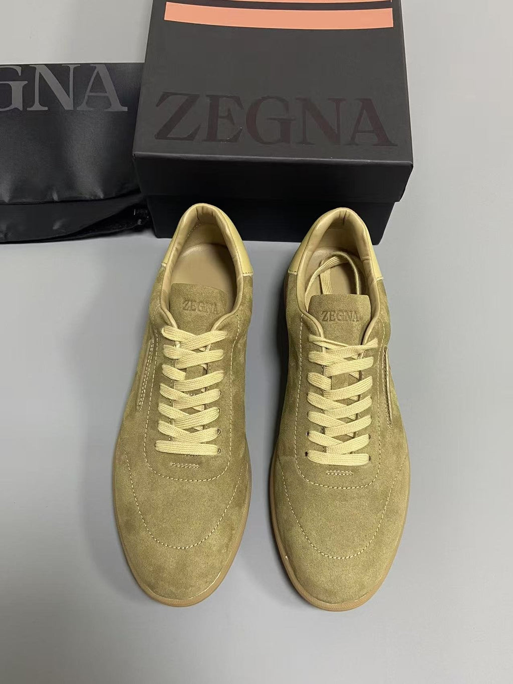 Zegna 232 Suede Low-Top Sneakers — front
