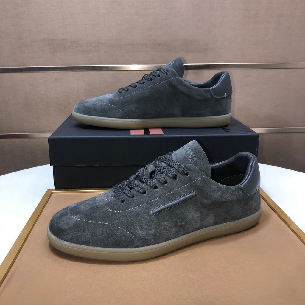 Zegna 232 Suede Low-Top Sneakers — front