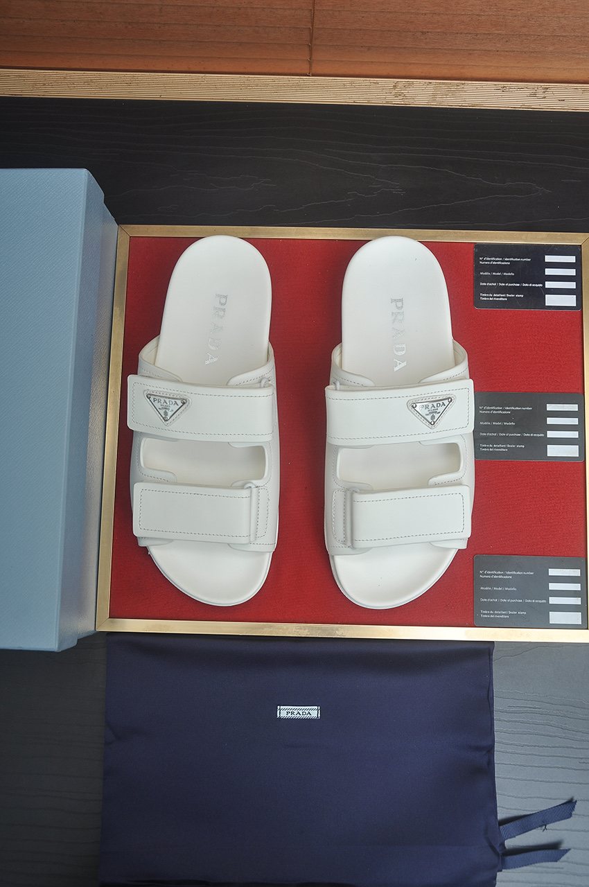 Prada Two-Strap Lug Sole Slide Sandals — front