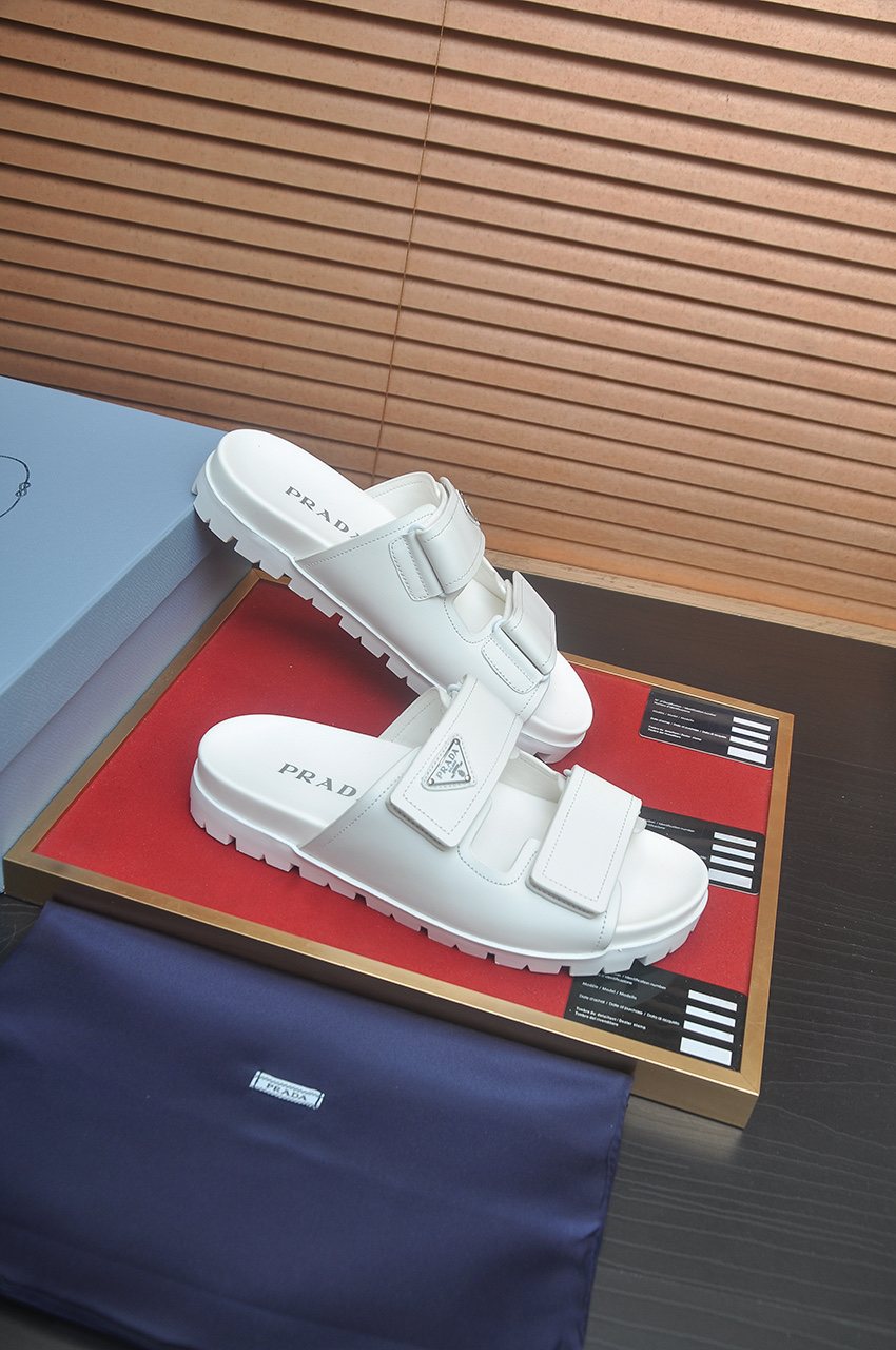 Prada Two-Strap Lug Sole Slide Sandals — side