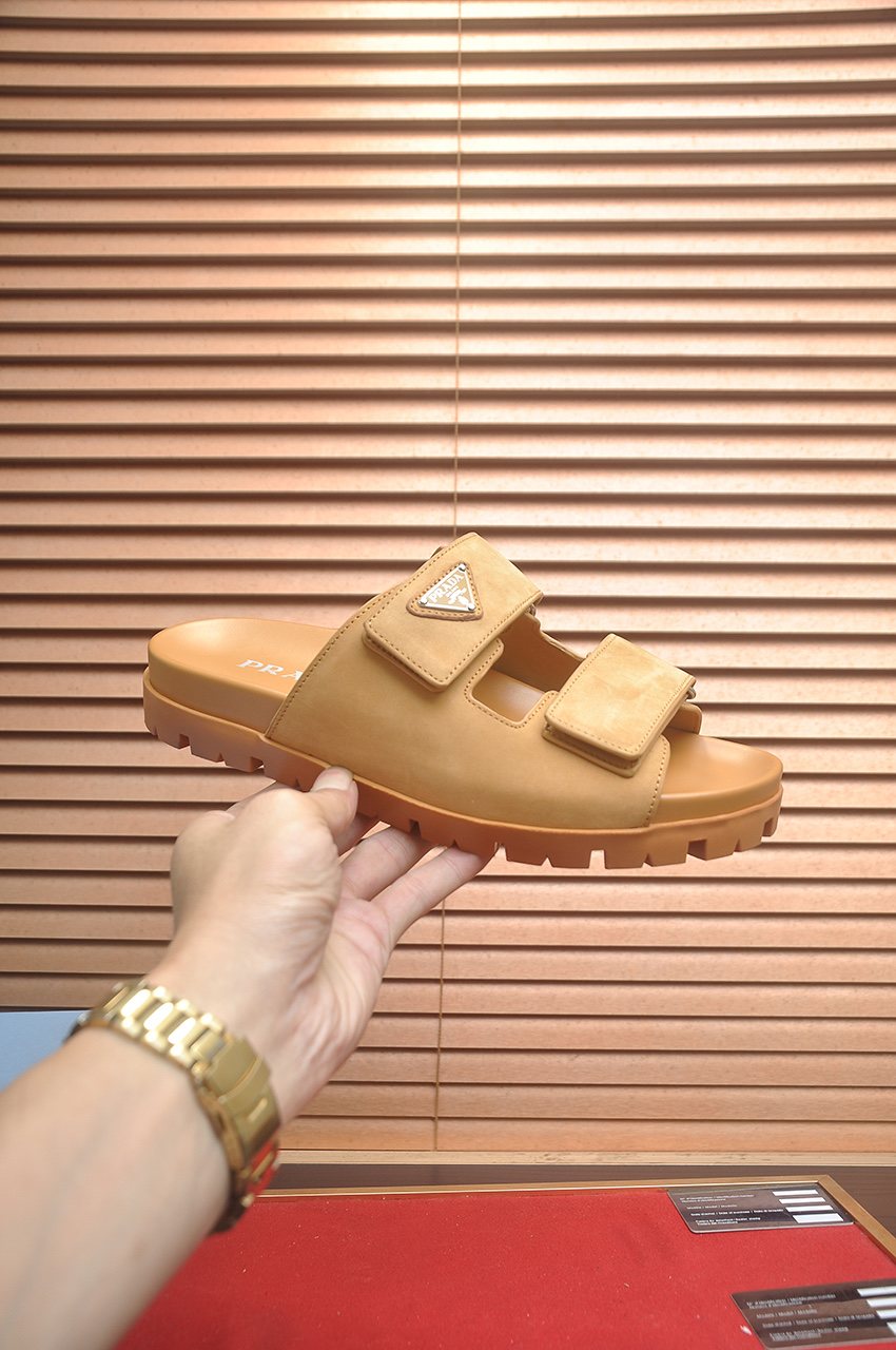 Prada Two-Strap Lug Sole Slide Sandals — side