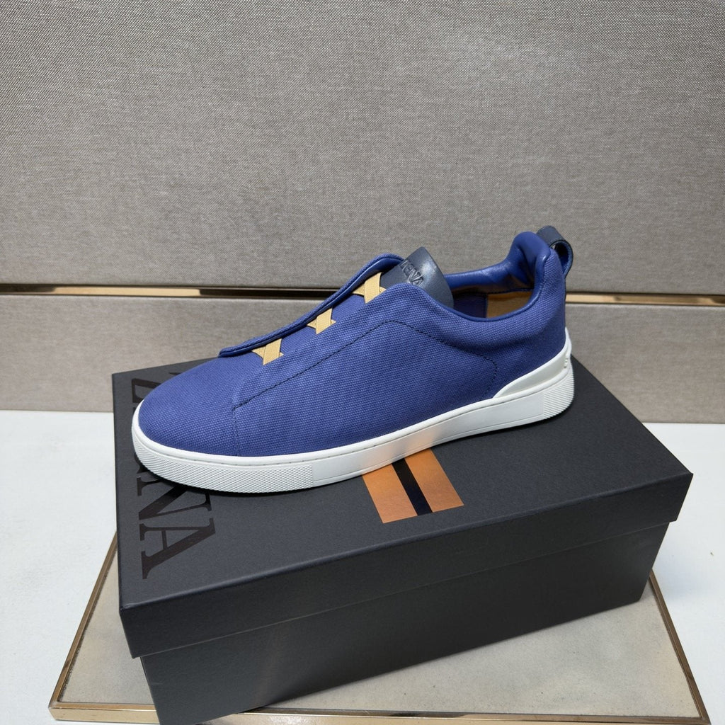 Zegna Tan Accent Low-Top Sneakers — side