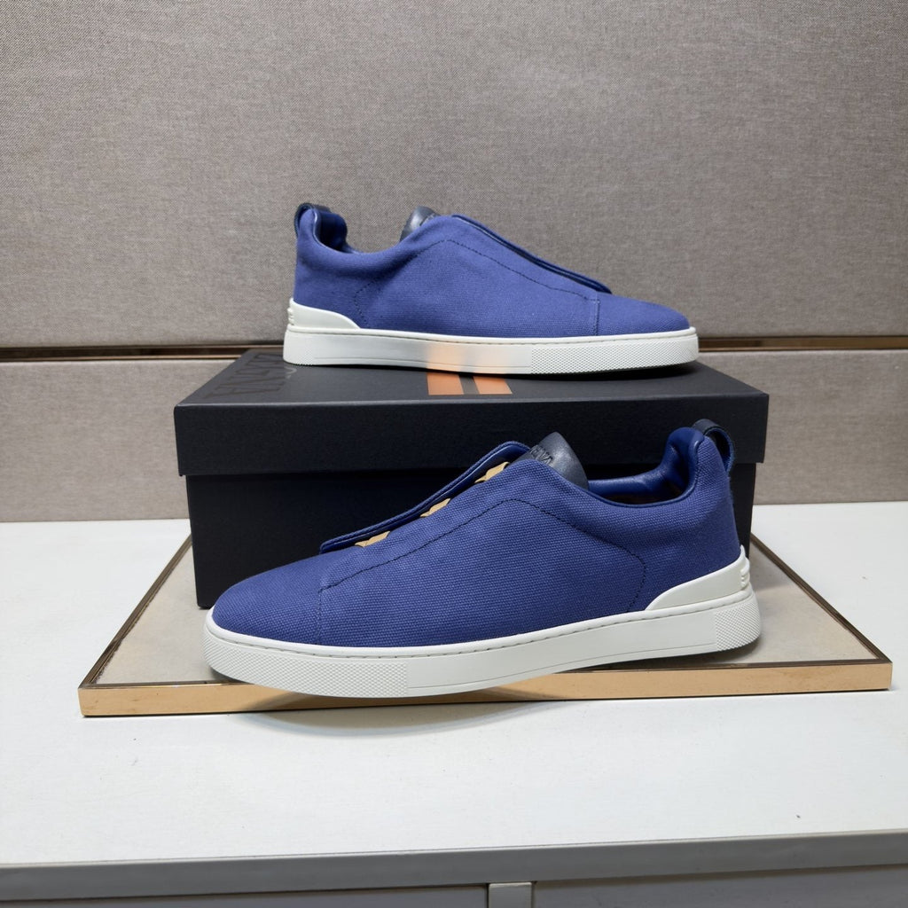 Zegna Tan Accent Low-Top Sneakers — model
