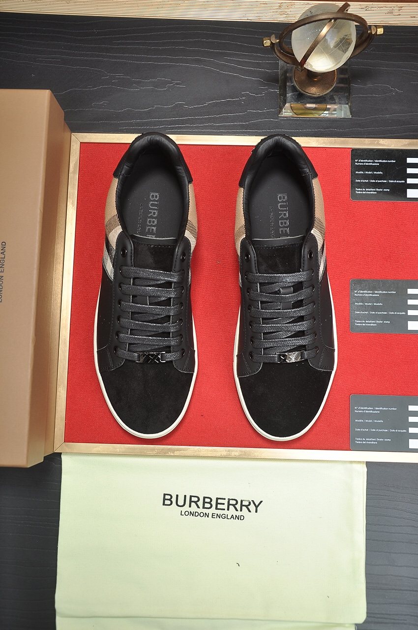 Burberry Check Panel Low-Top Sneakers — front