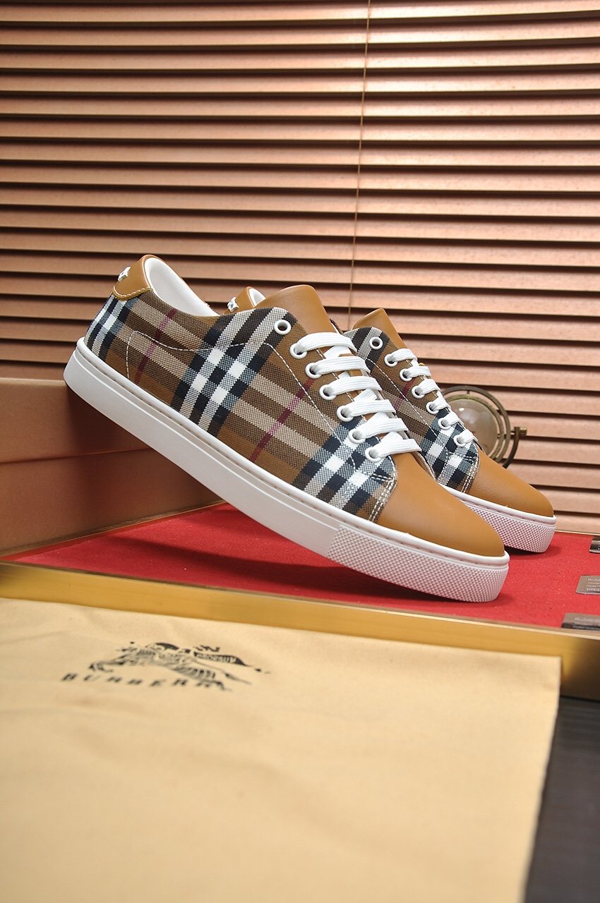 Burberry Check Panel Low-Top Sneakers — front