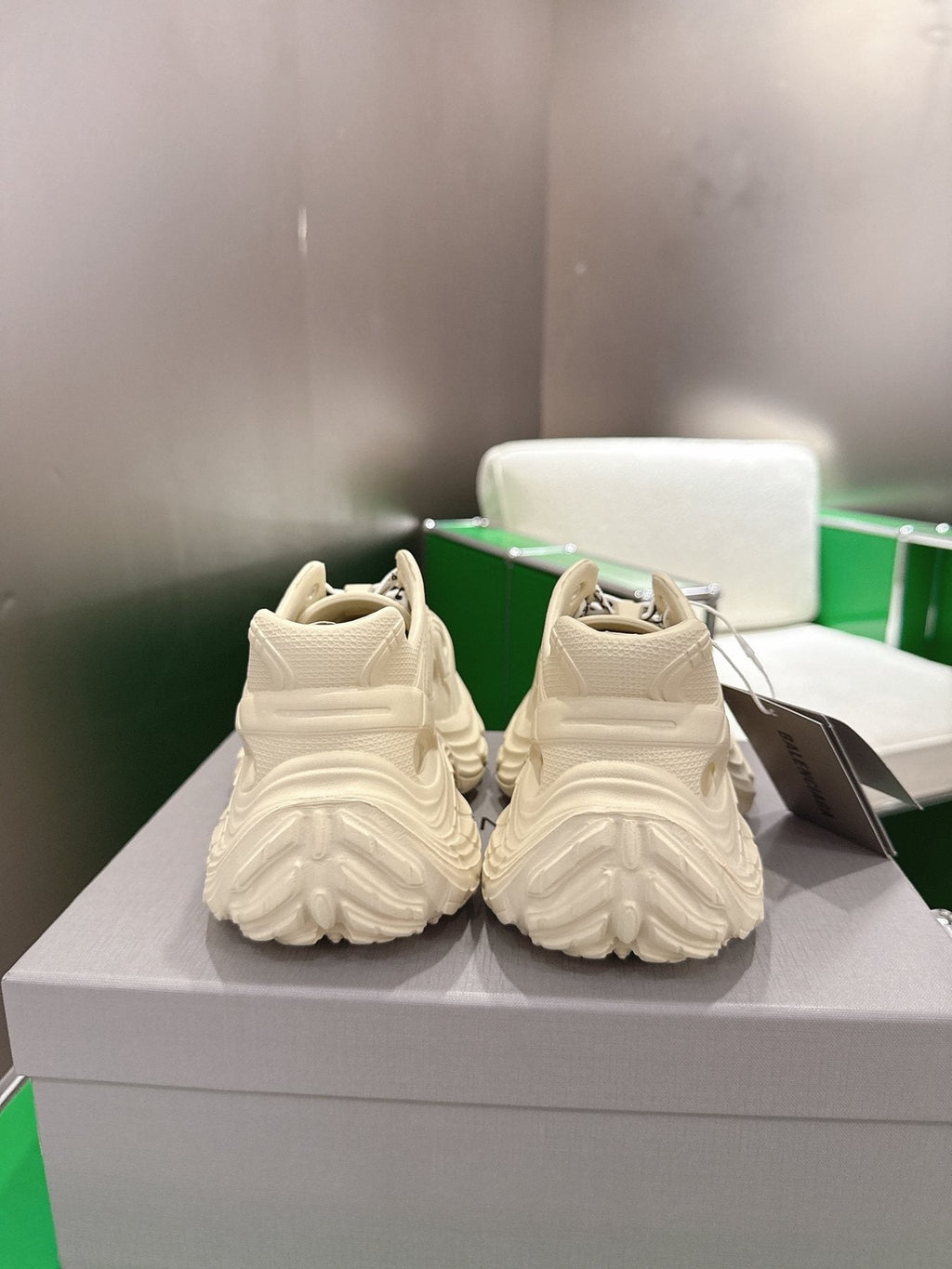 Balenciaga Cream Chunky Sneakers — back