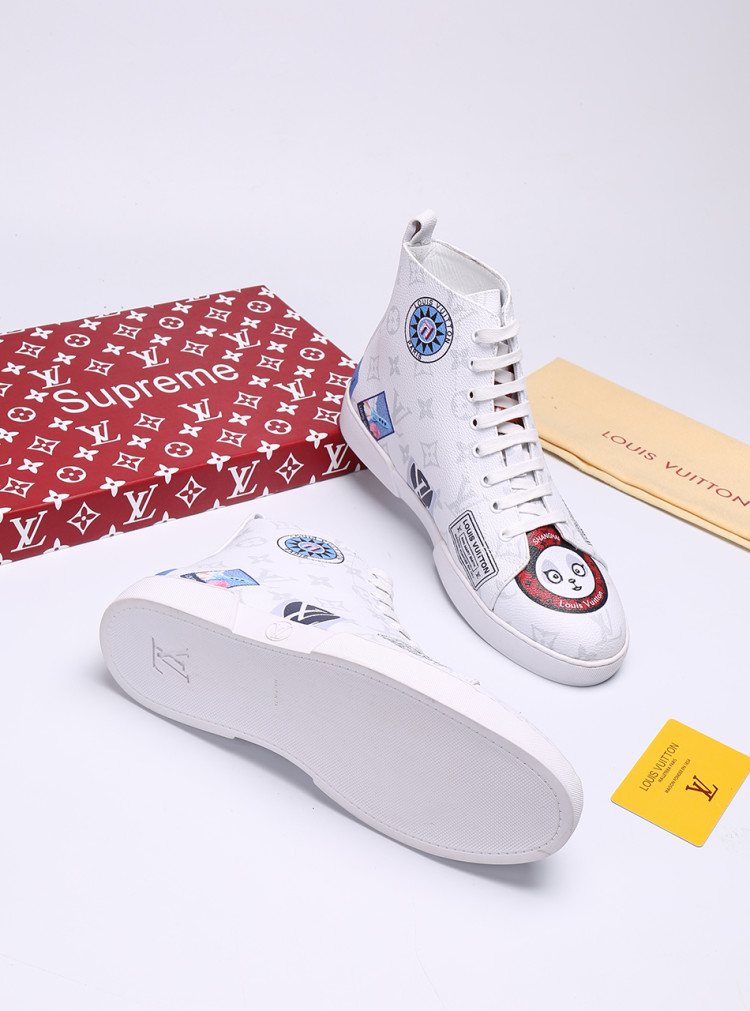 Louis Vuitton Graphic Patch High-Top Sneakers — side