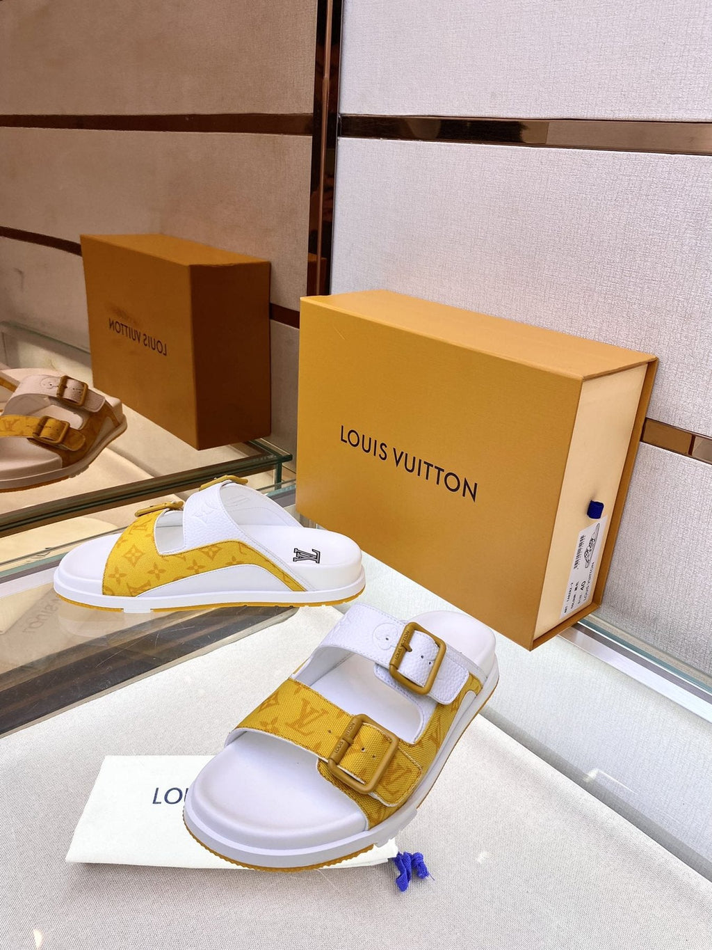 Louis Vuitton Double-Strap Slide Sandals — front