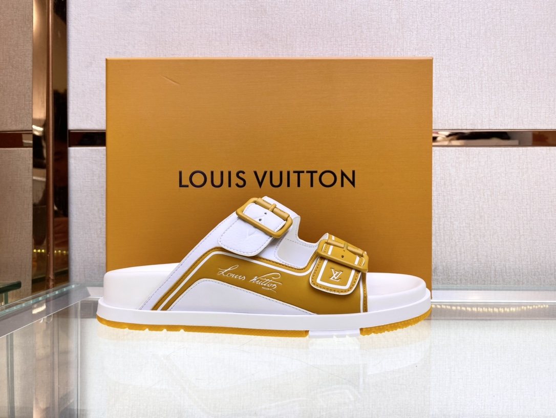 Louis Vuitton Double-Strap Slide Sandals — side
