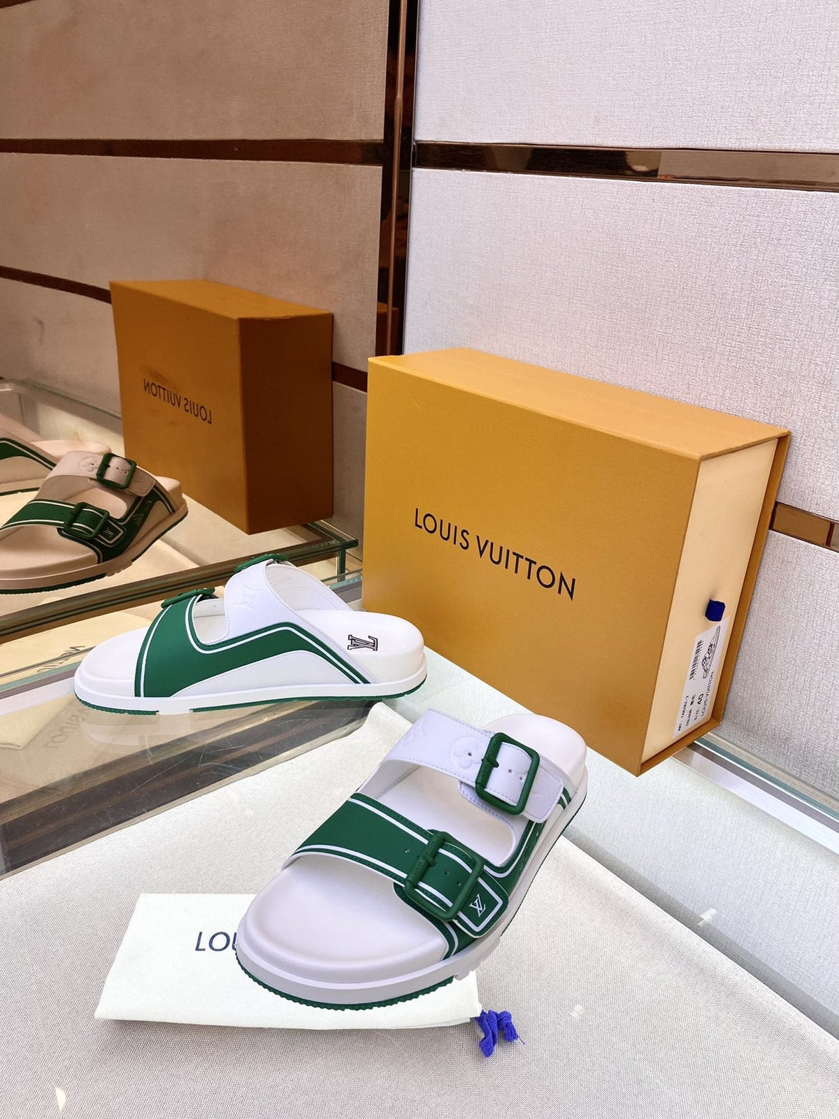 Louis Vuitton Double-Strap Slide Sandals — front