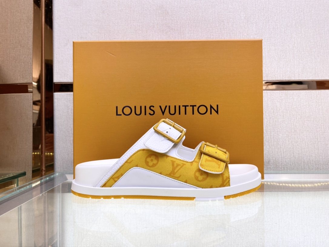 Louis Vuitton Double-Strap Slide Sandals — side