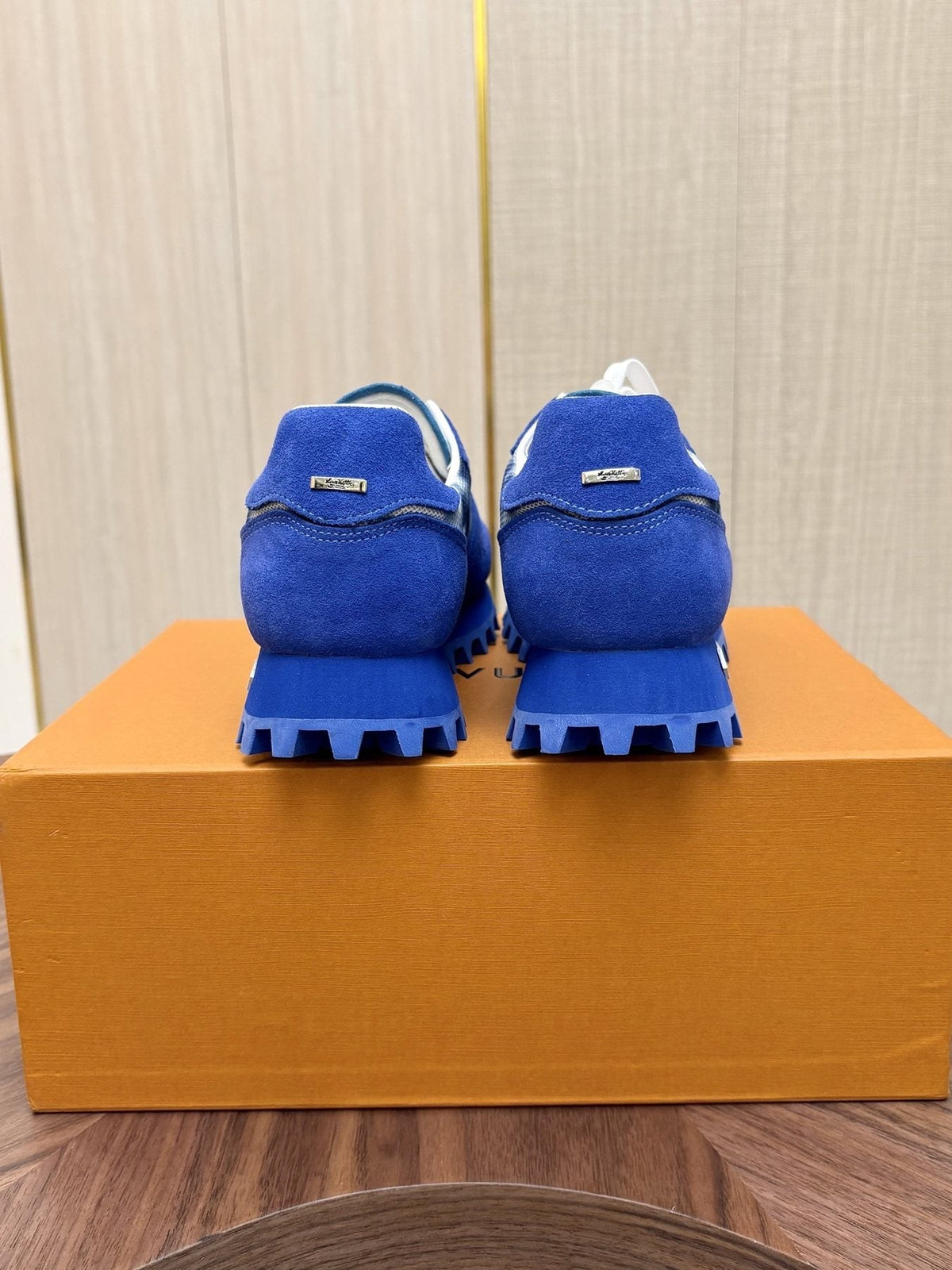 Louis Vuitton Blue Patterned Low-Top Sneakers — back
