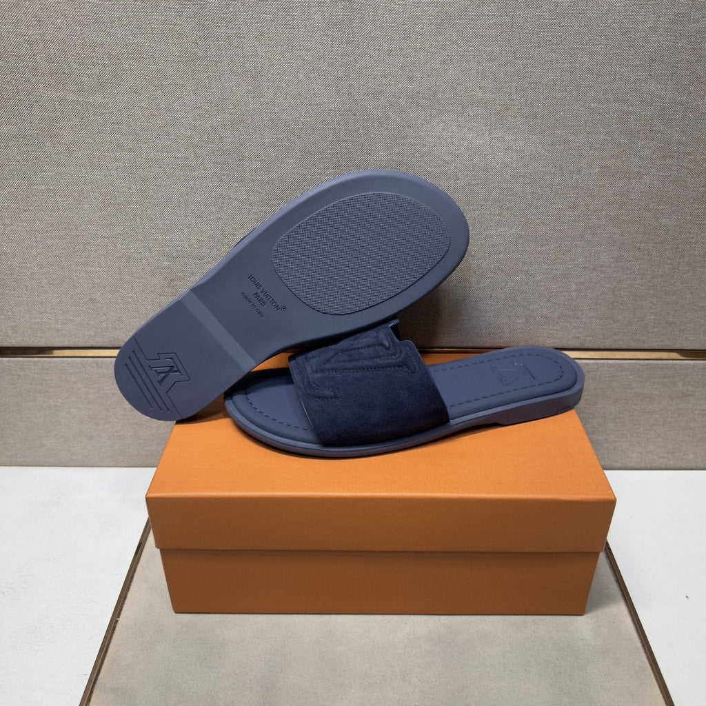 Louis Vuitton Embossed Strap Slide Sandals — side