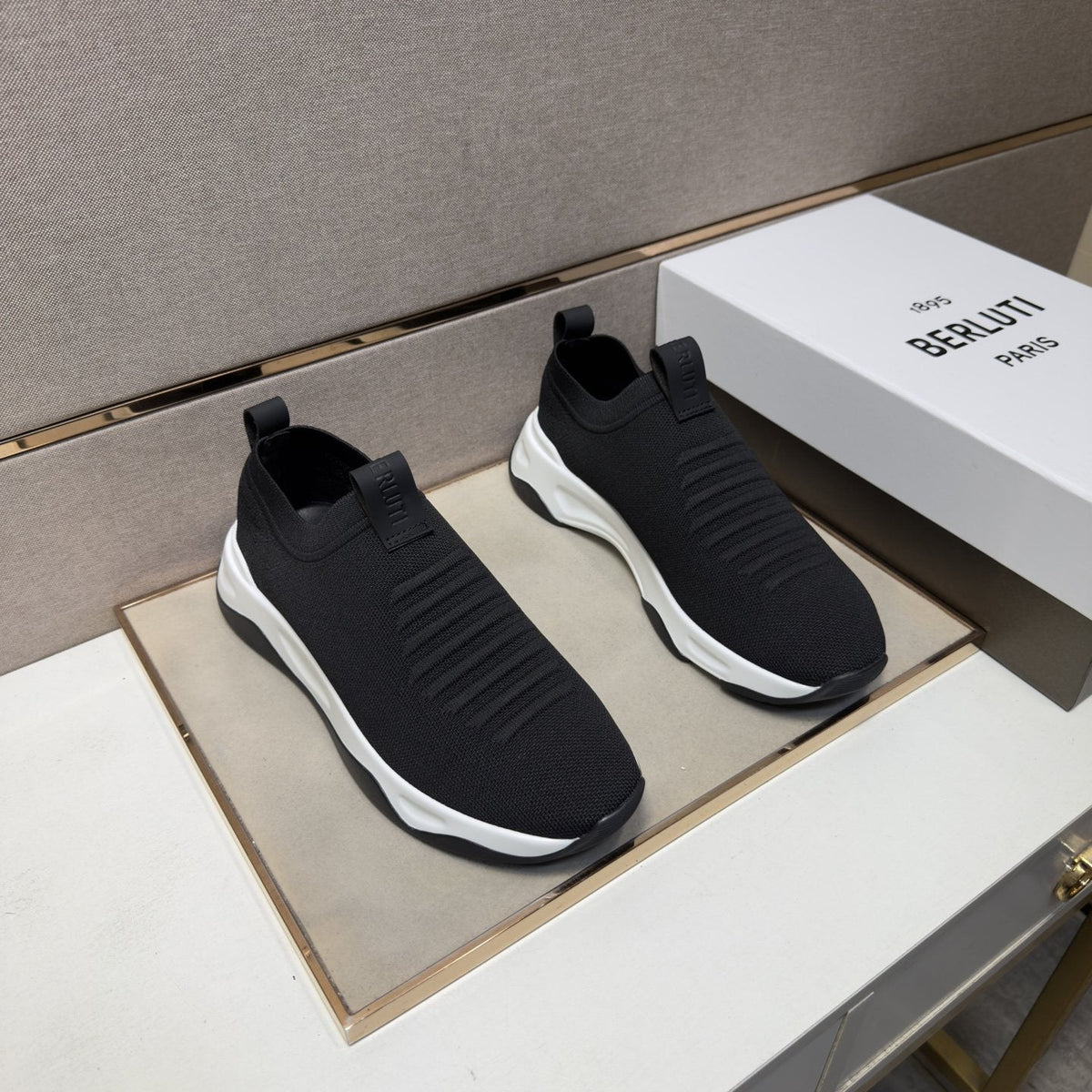 Berluti Ribbed Slip-On Sneakers — front