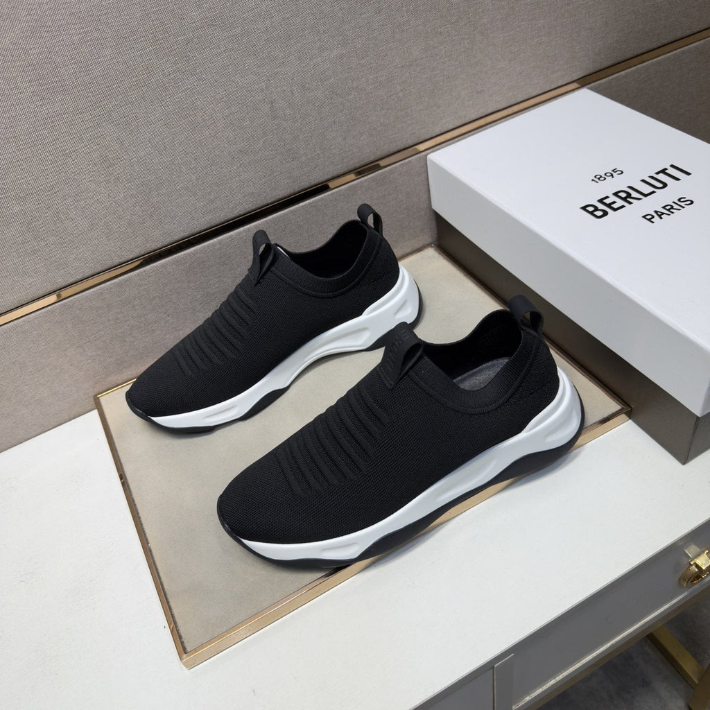 Berluti Ribbed Slip-On Sneakers — front