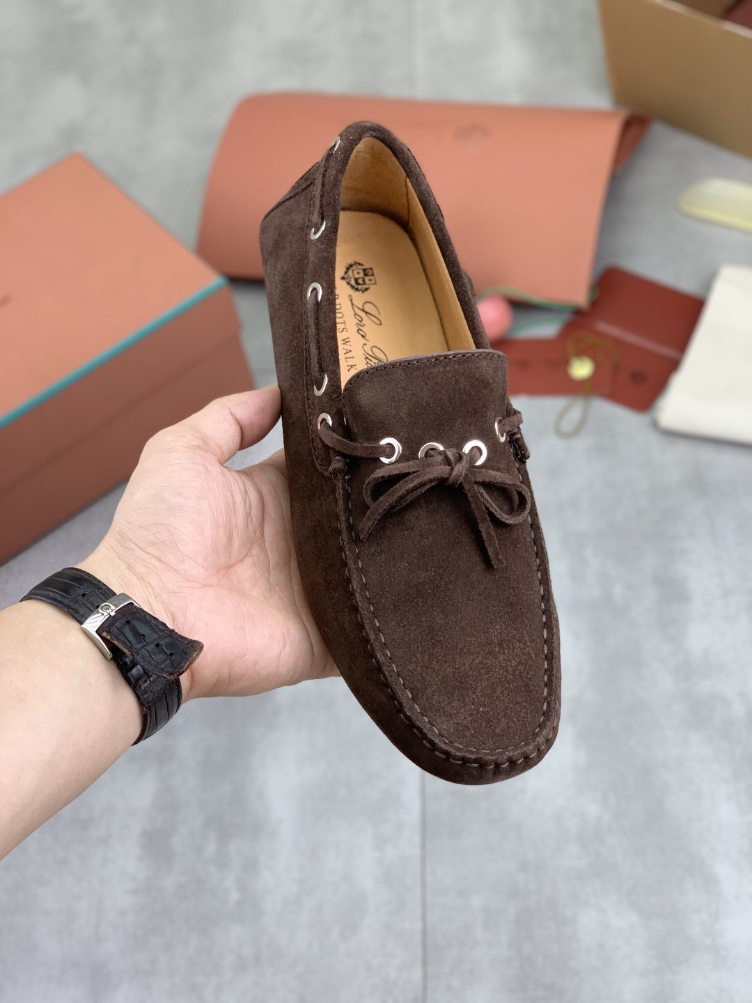 Loro Piana Suede Driving Shoes — model