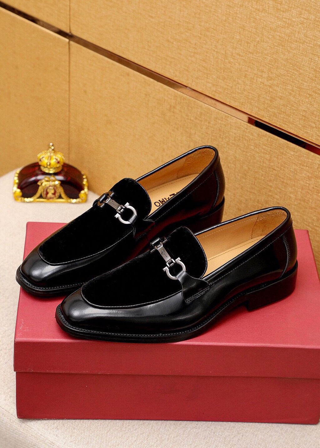 Ferragamo Silver-Hardware Bit Loafers — front