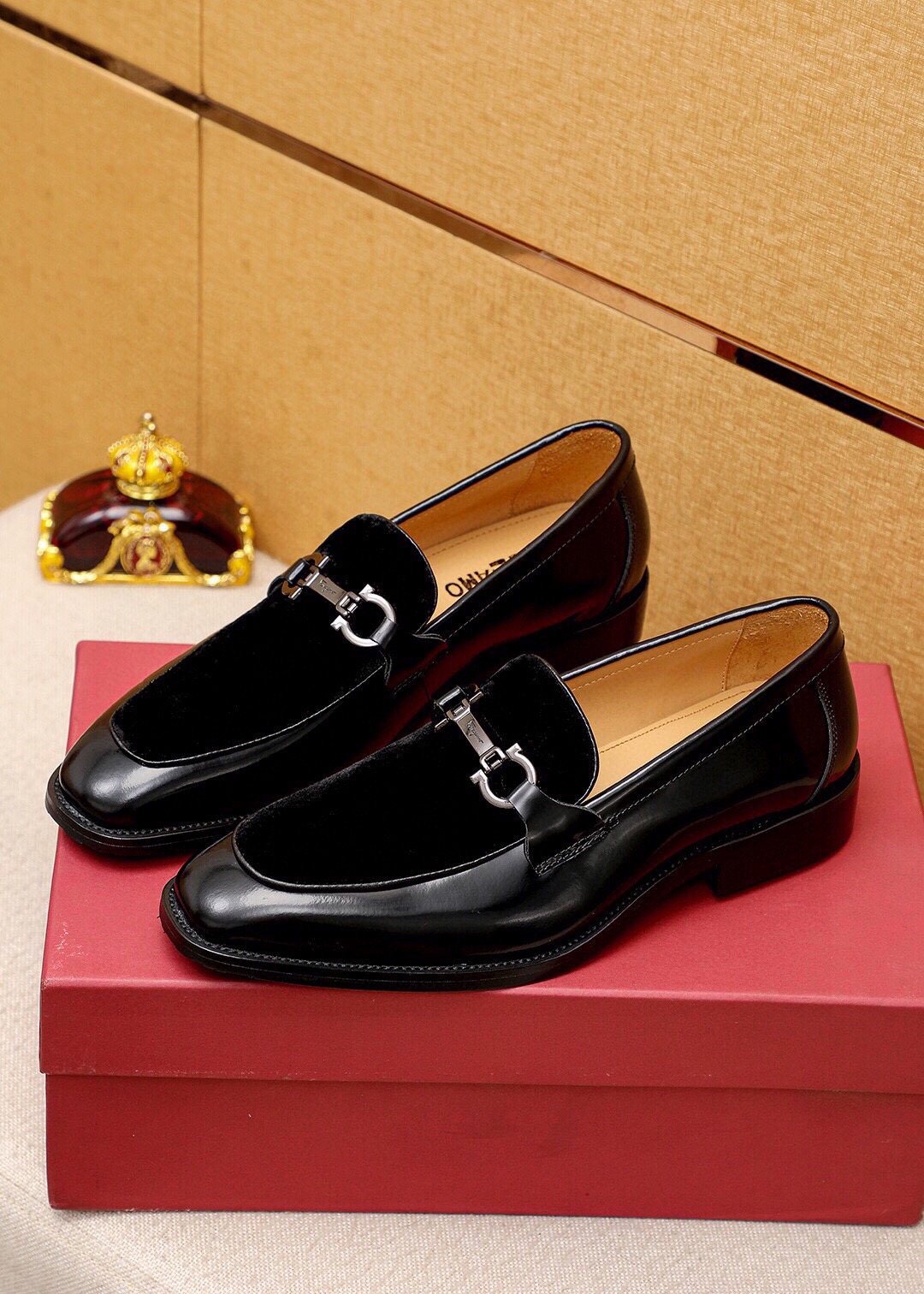 Ferragamo Silver-Hardware Bit Loafers — front