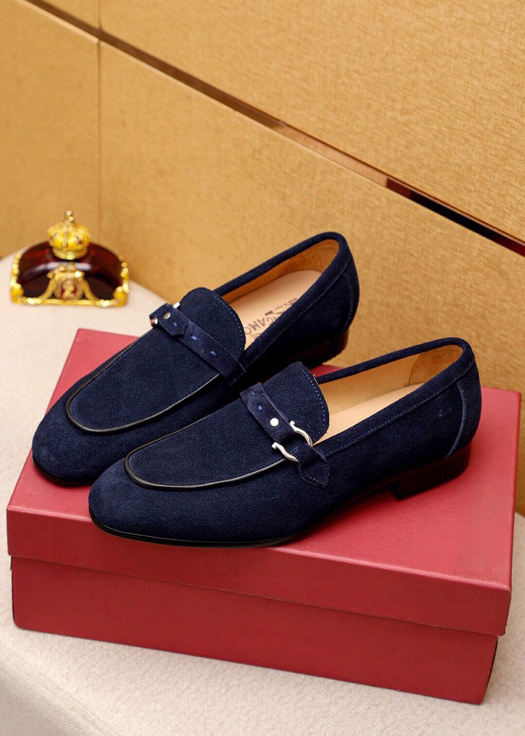 Ferragamo Metal-Accent Loafers — front