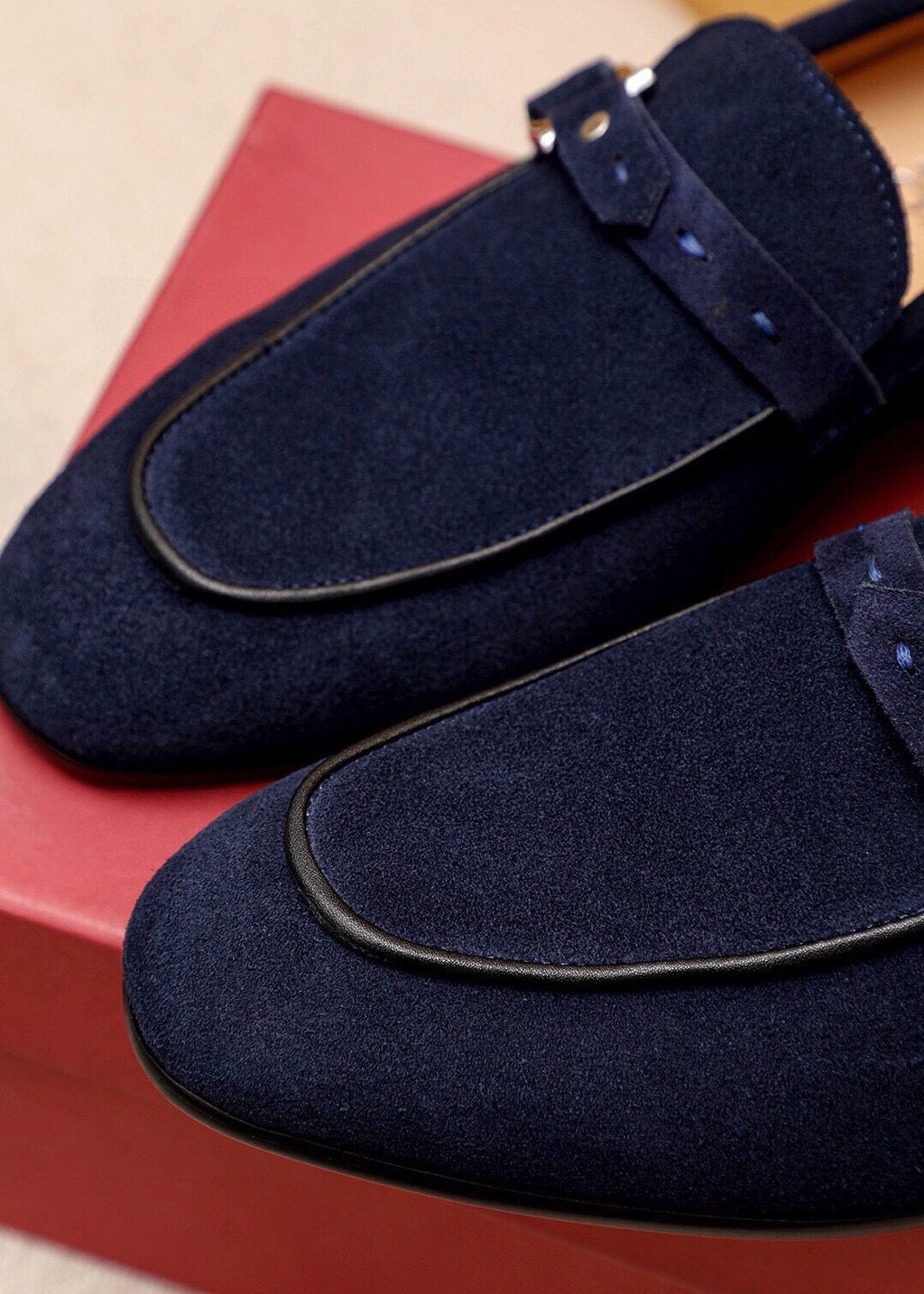 Ferragamo Metal-Accent Loafers — detail
