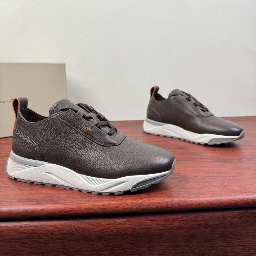 Santoni Perforated Leather Low-Top Sneakers — hero
