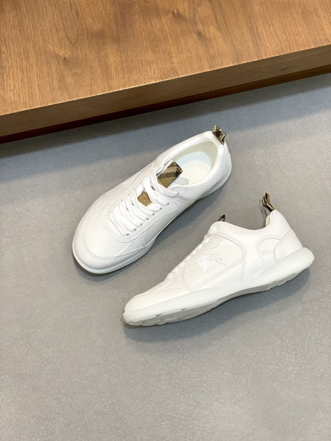 Burberry Check-Accent Low-Top Sneakers — front