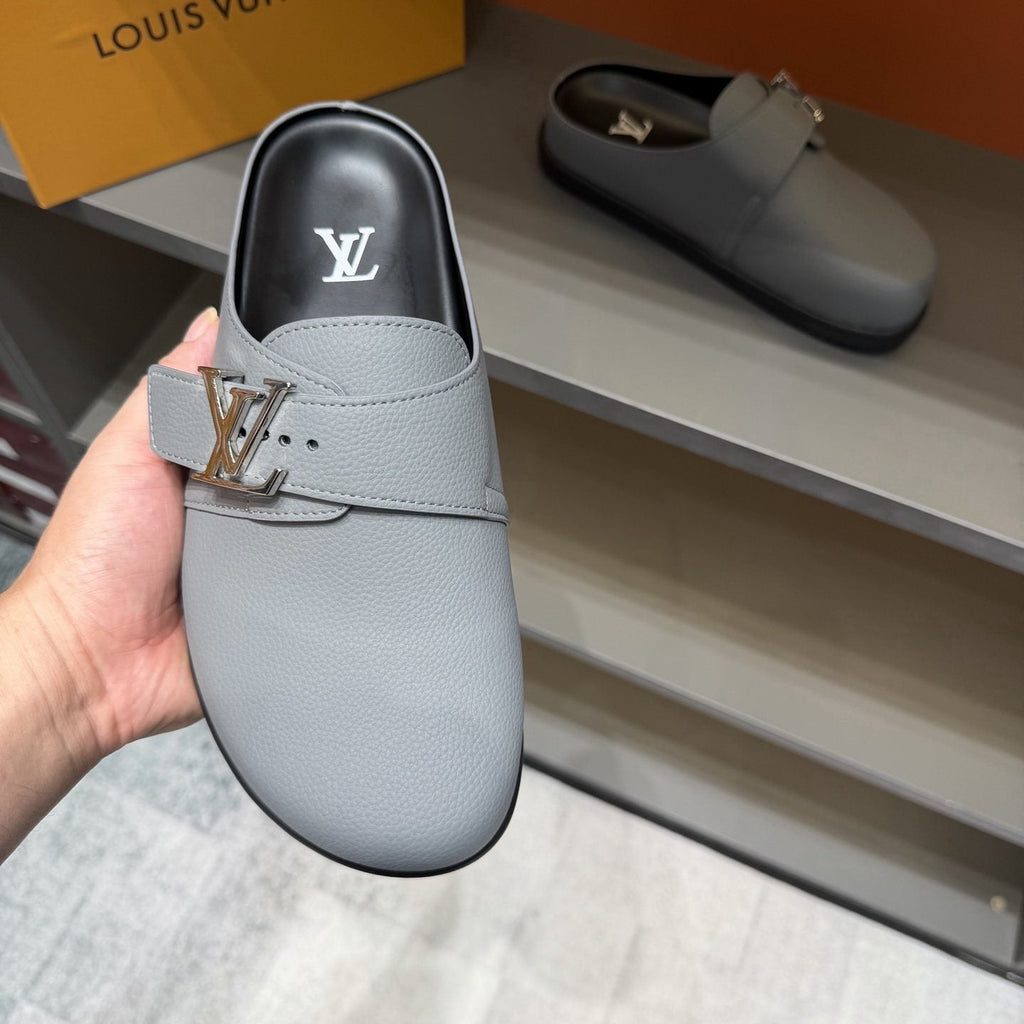 Louis Vuitton Easy Suede Slip-On Sandals — model