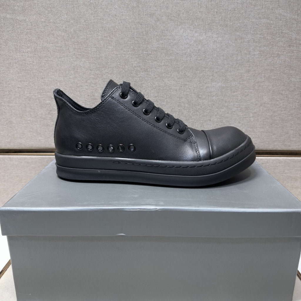 Black and Off-White Low-Top Sneakers — side