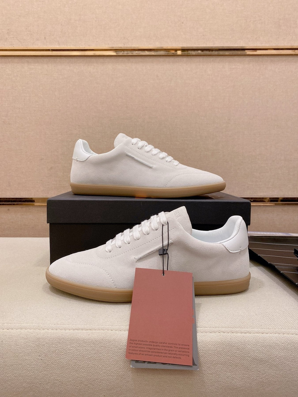 Zegna Suede Low-Top Sneakers — front