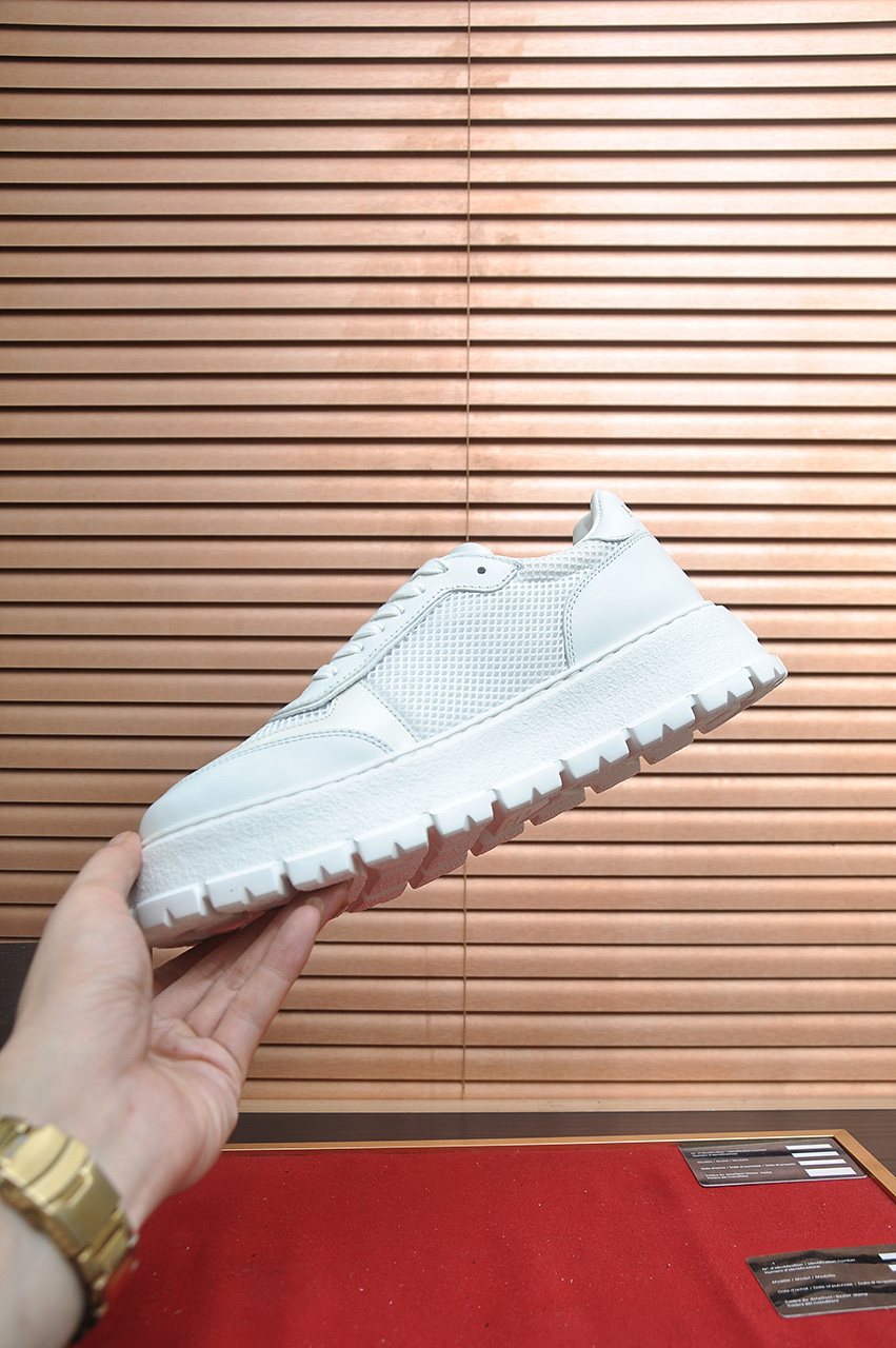 Prada Charcoal Gray & Black Low-Top Sneakers — model