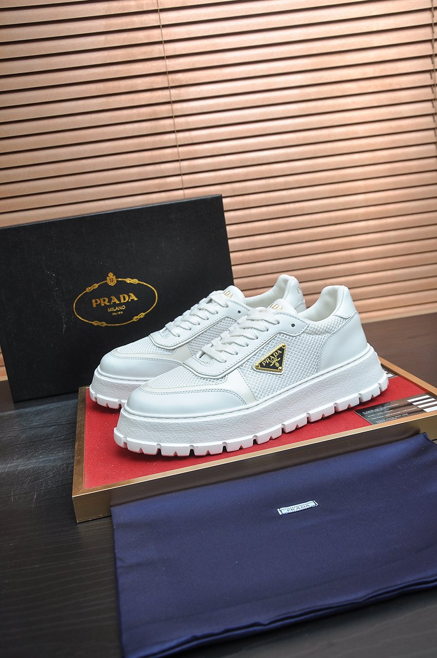 Prada Charcoal Gray & Black Low-Top Sneakers — front
