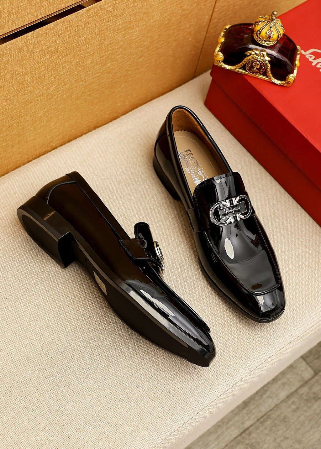 Salvatore Ferragamo Buckle Slip-On Loafers — front
