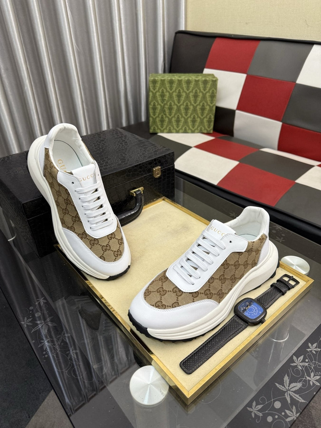 Gucci Monogram Chunky Sole Sneakers — model